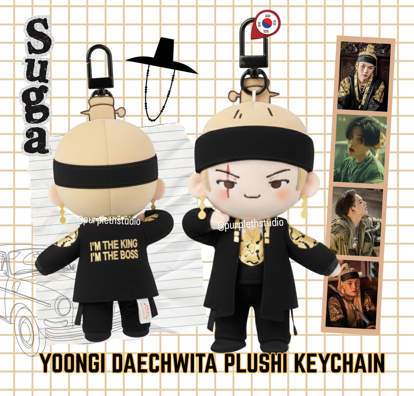 SUGA Daechwita Plushie Keychain