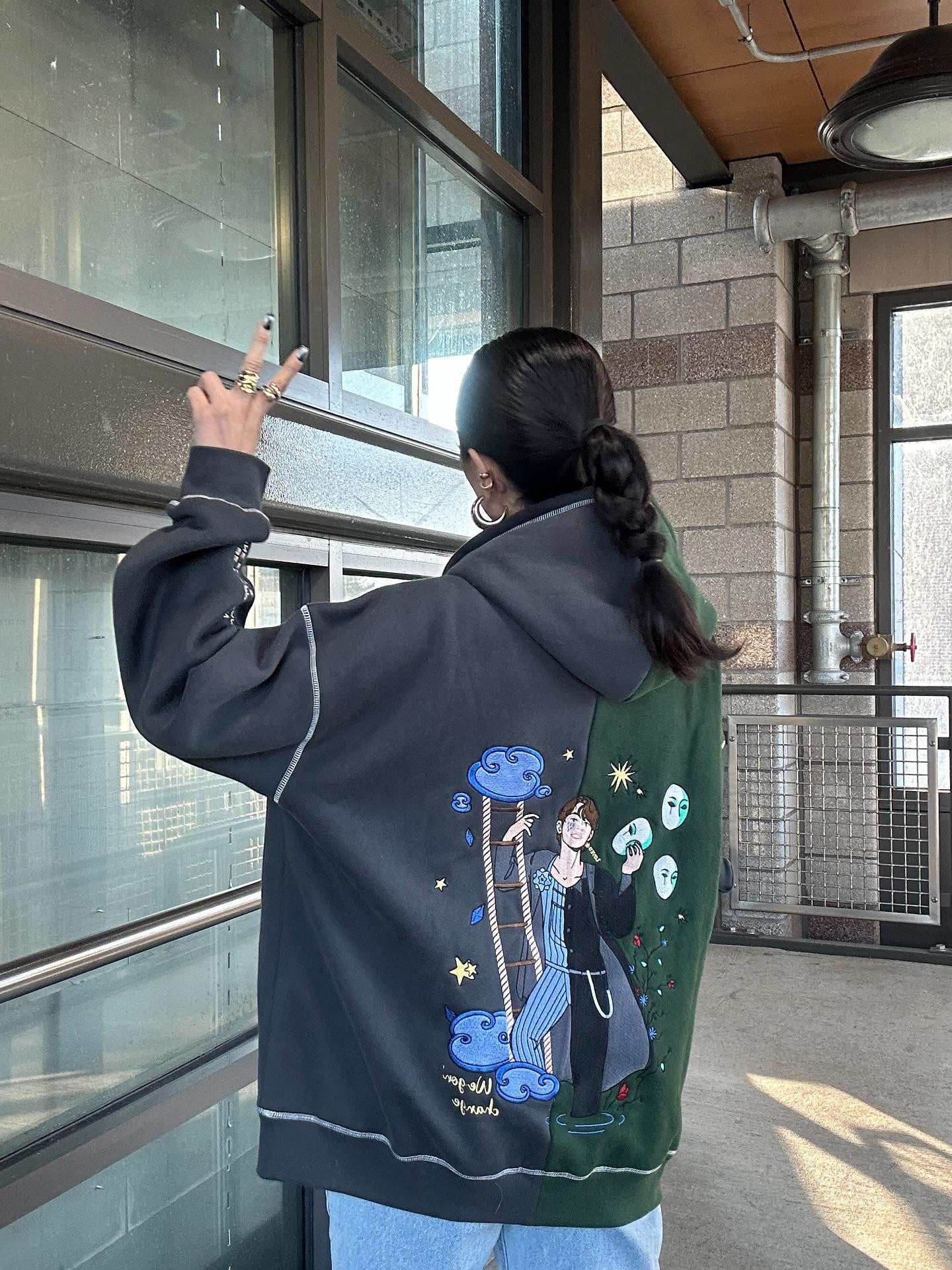 TAEHYUNG TWO TONE HOODIE (UP TO 3 MONTHS) MADE FROM SCRATCH