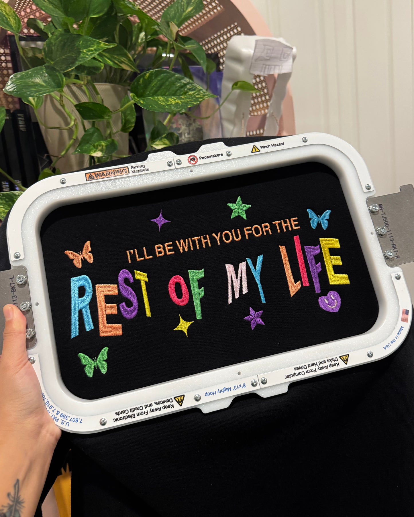 I'll Be With You For The Rest Of My Life Embroidered Sweatshirt