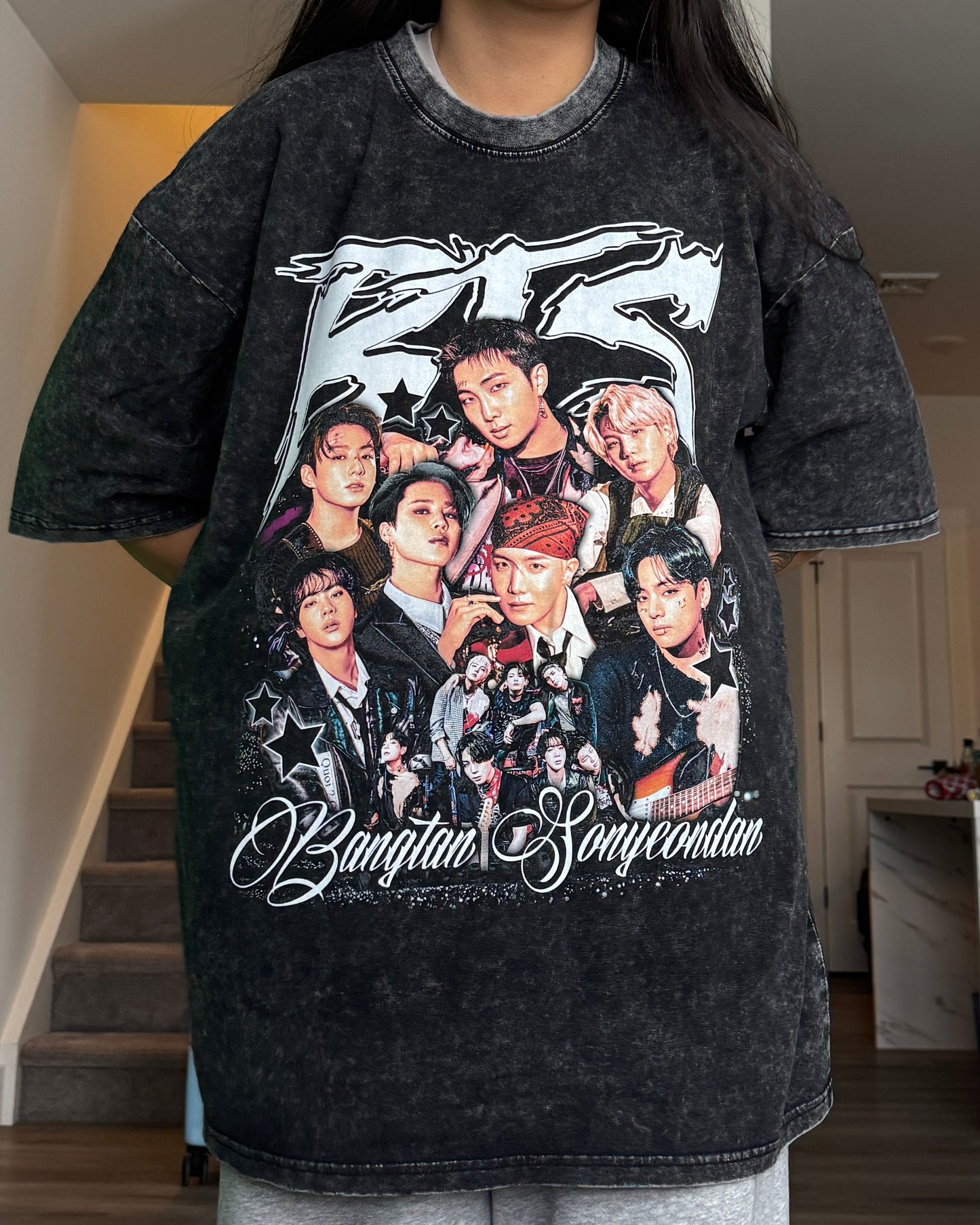 BANGTAN Graphic Acid Wash Tee (2-4 weeks processing) Read Description