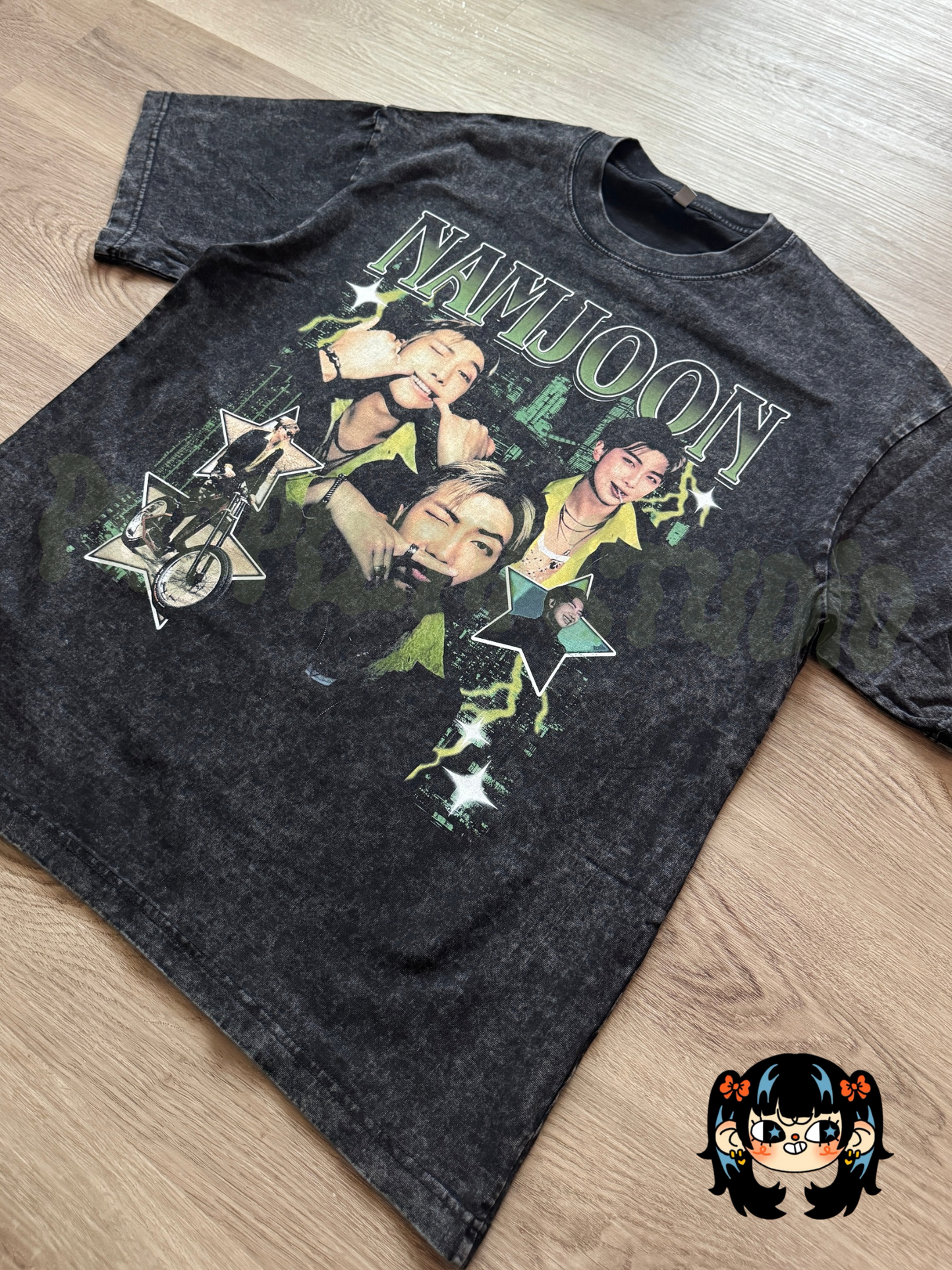 Namjoon Graphic Acid Wash Tee (2-4 weeks processing) Read Description