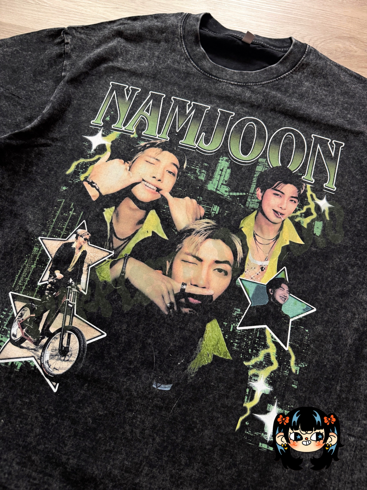 Namjoon Graphic Acid Wash Tee (2-4 weeks processing) Read Description