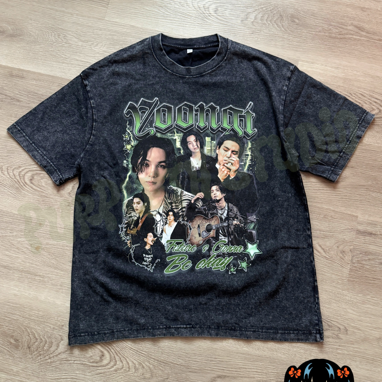 Yoongi Acid Wash Graphic Tee Pick(3-4 weeks processing) READ DESCRIPTION