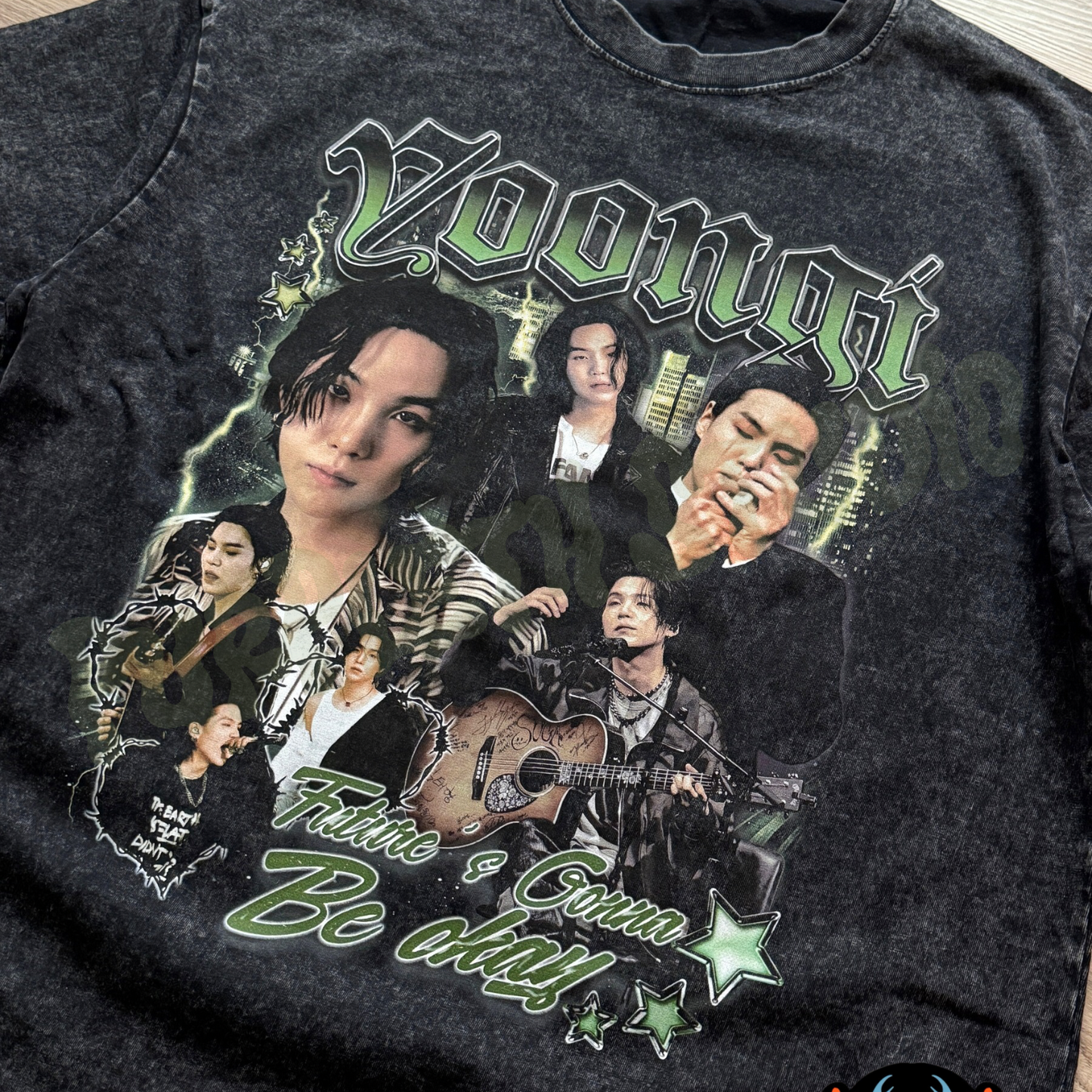 Yoongi Acid Wash Graphic Tee Pick(3-4 weeks processing) READ DESCRIPTION