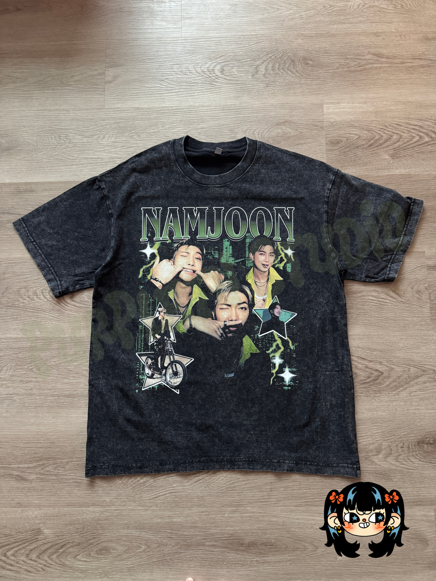 Namjoon Graphic Acid Wash Tee (2-4 weeks processing) Read Description
