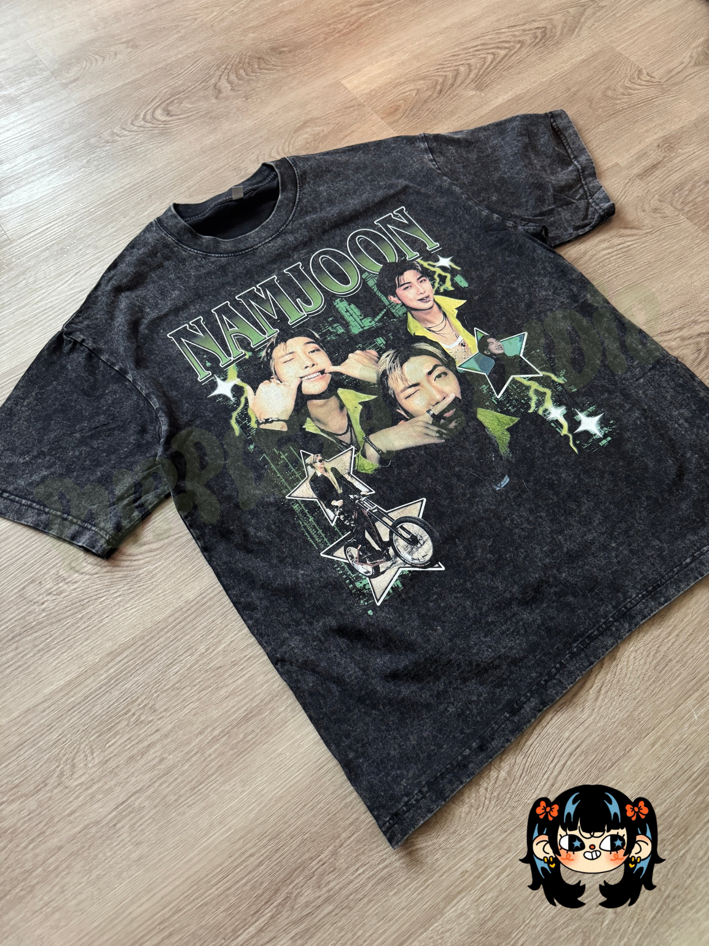 Namjoon Graphic Acid Wash Tee (2-4 weeks processing) Read Description