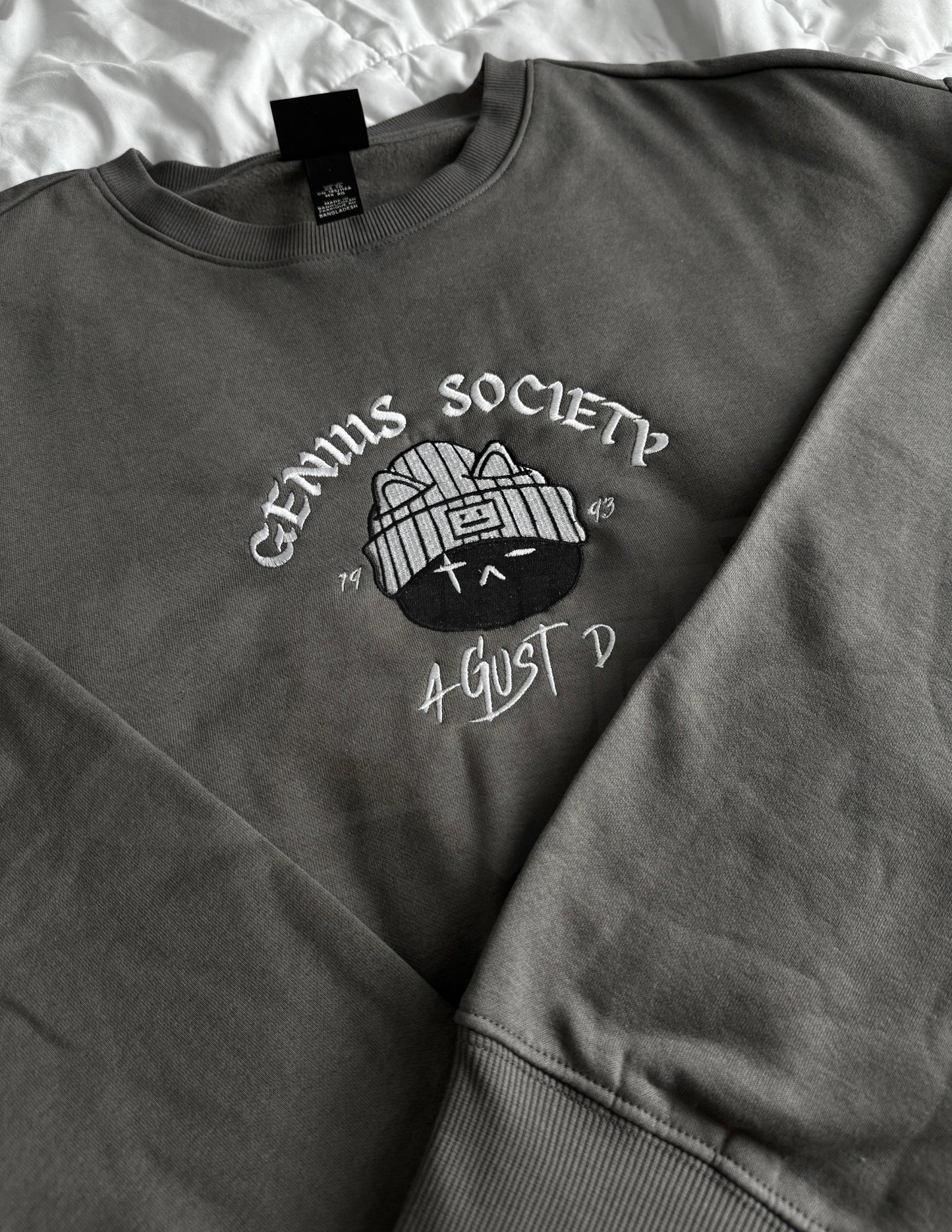 Genius Society Kitty Yoongi Embroidered Sweatshirt (2 Week Processing)
