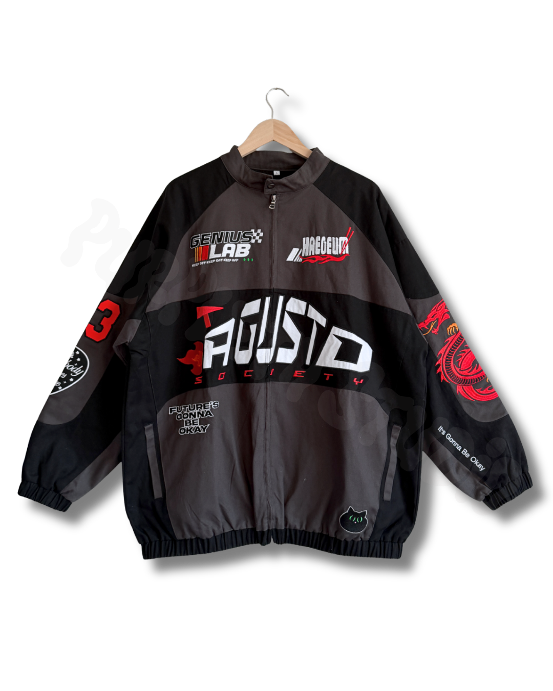 SUGA Inspired Racing Jacket Oversized Fit ( PRE ORDER ) READ THE SIZE CHART and DESCRIPTION