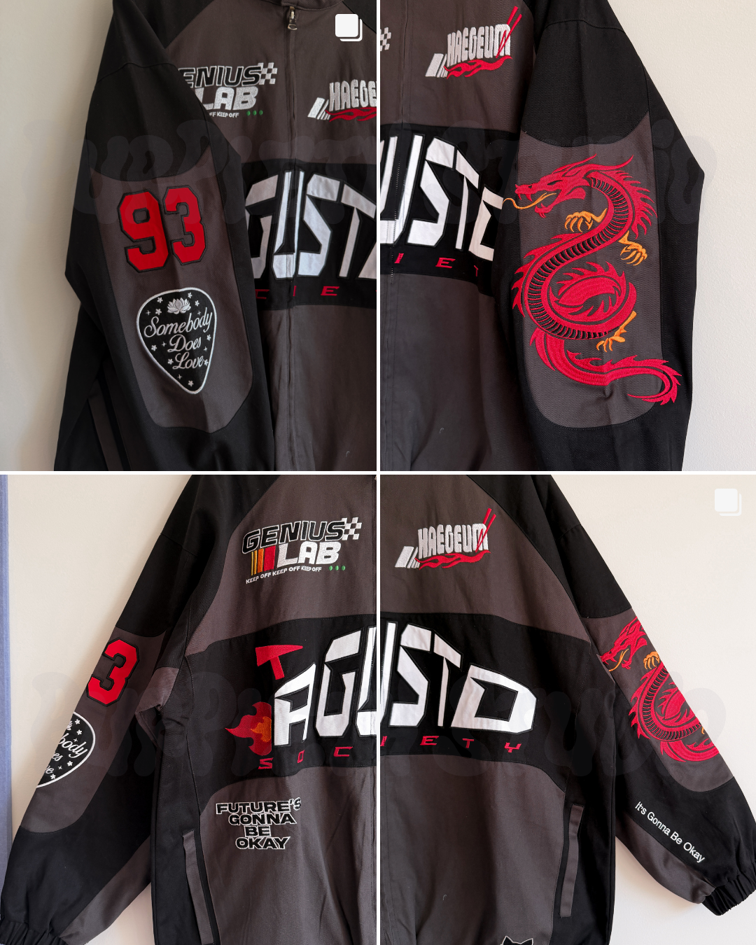 SUGA Inspired Racing Jacket Oversized Fit ( PRE ORDER ) READ THE SIZE CHART and DESCRIPTION