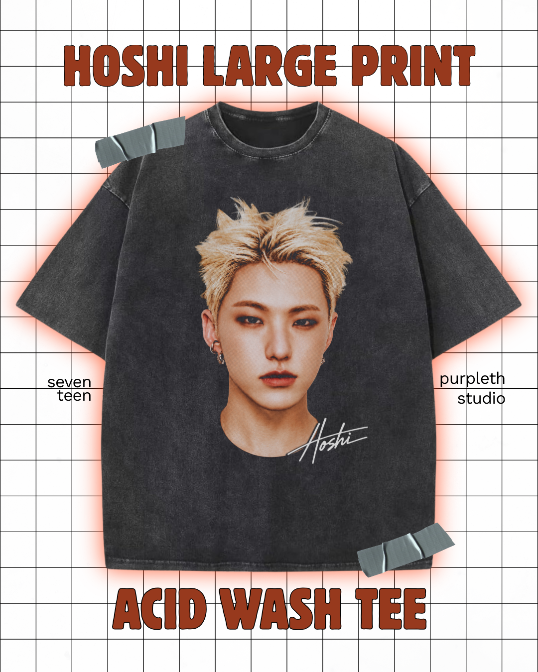 Seventeen HOSHI Jumbo Print Acid Wash Tee