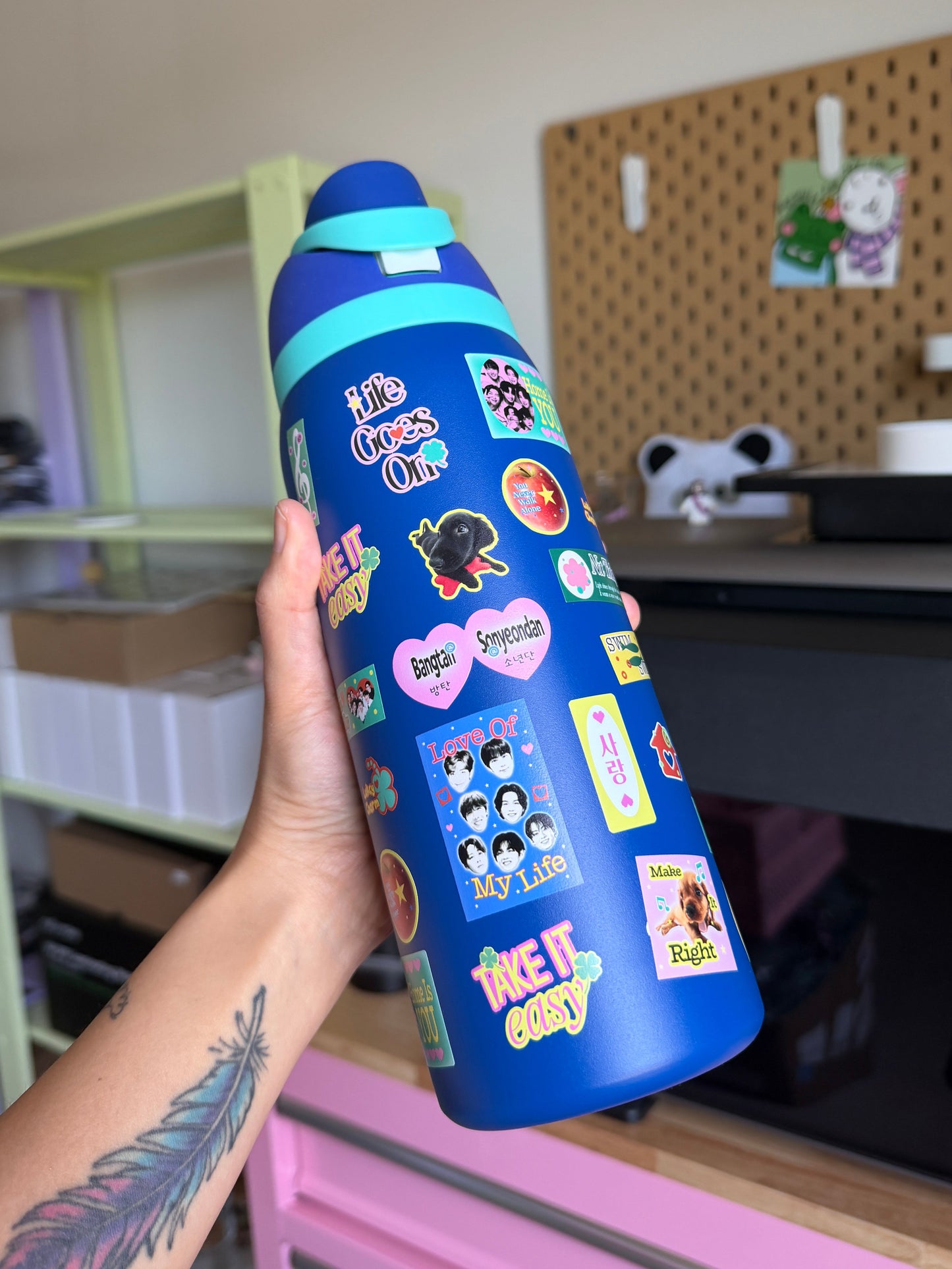 BTS Inspired 32oz Water Bottle (3 weeks production)