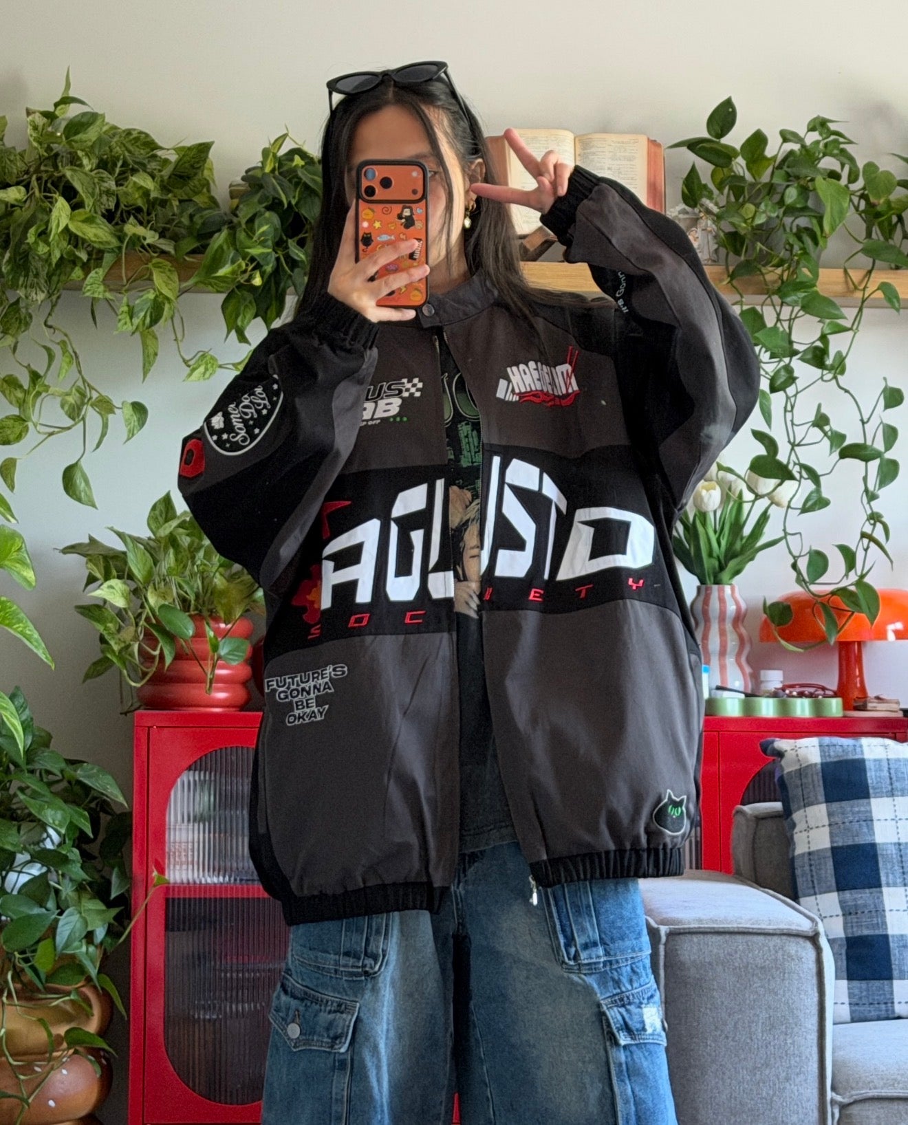 SUGA Inspired Racing Jacket Oversized Fit ( PRE ORDER ) READ THE SIZE CHART and DESCRIPTION