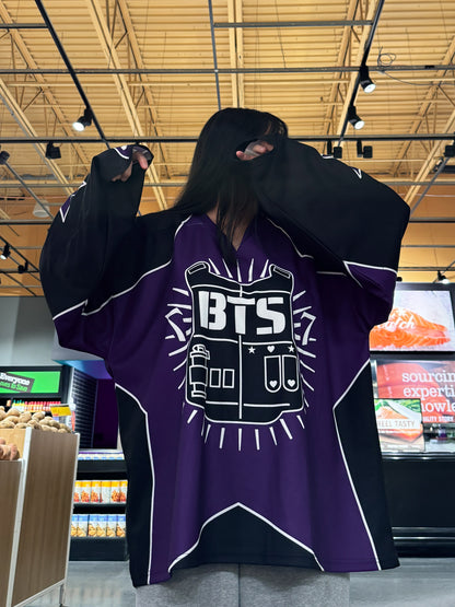 BTS Purple Star Hockey Jersey OVERSIZED FIT ( Ready To Ship In 3 business Days)