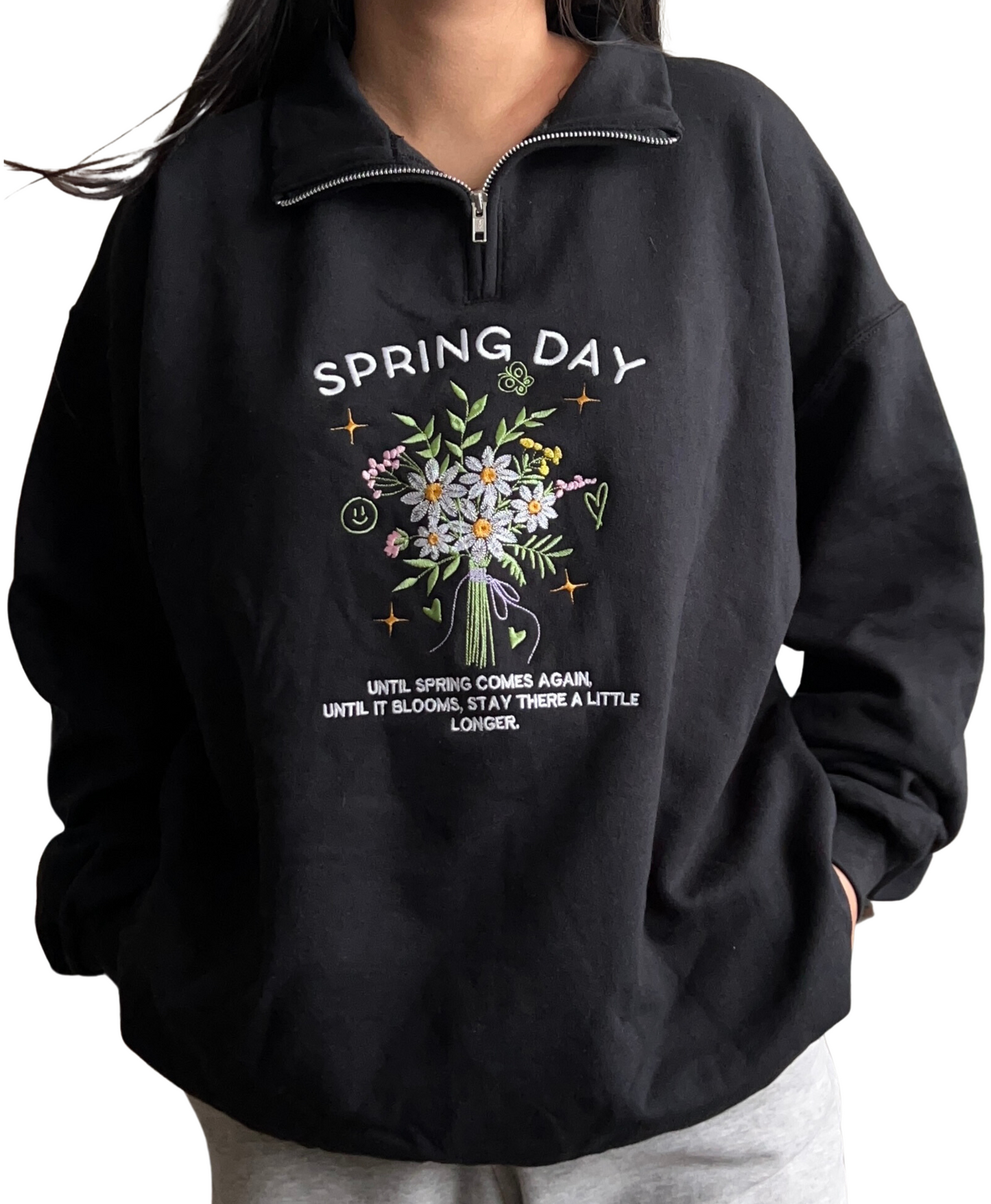 SPRING DAY EMBROIDERED SWEATSHIRT (3-4 WEEKS)